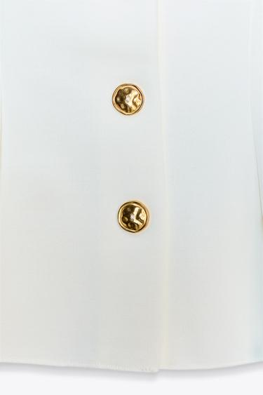 STRETCH PEPLUM WAISTCOAT TOP - Oyster-white by Zara - Image 7
