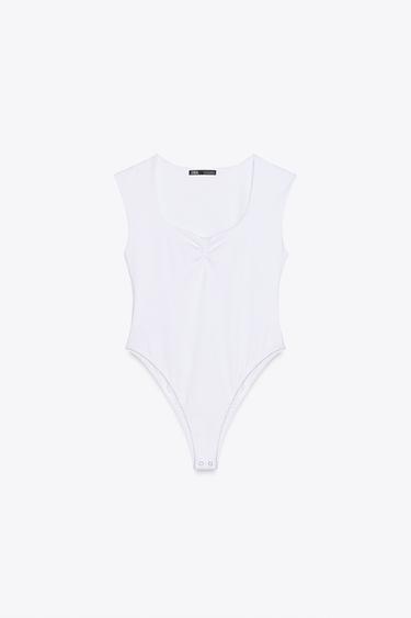 BODY POLIAMIDA FRUNCE - Blanco roto de Zara