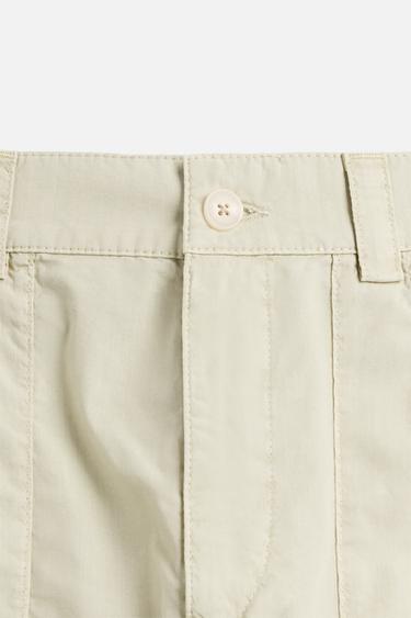 WASHED COTTON BERMUDA SHORTS - Light beige by Zara - Image 8