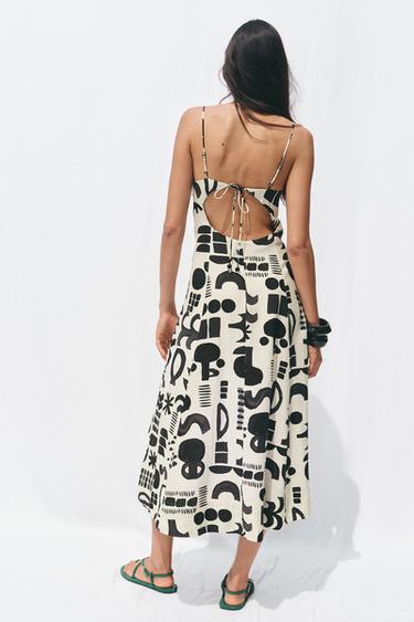PRINTED CUT-OUT DRESS - Black / White by Zara - Image 5