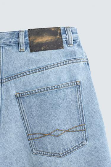 RELAXED FIT DENIM JORTS - Light blue by Zara - Image 8