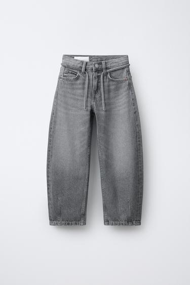 BARREL-JEANS MIT GÜRTEL - Grau von Zara - Bild 0