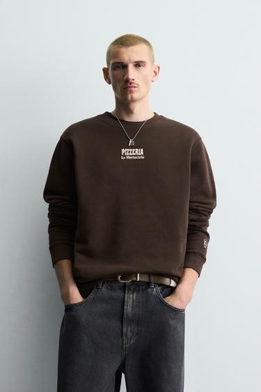 PIZZERIA LA MONTECARLO PRINTED SWEATSHIRT - Brown by Zara