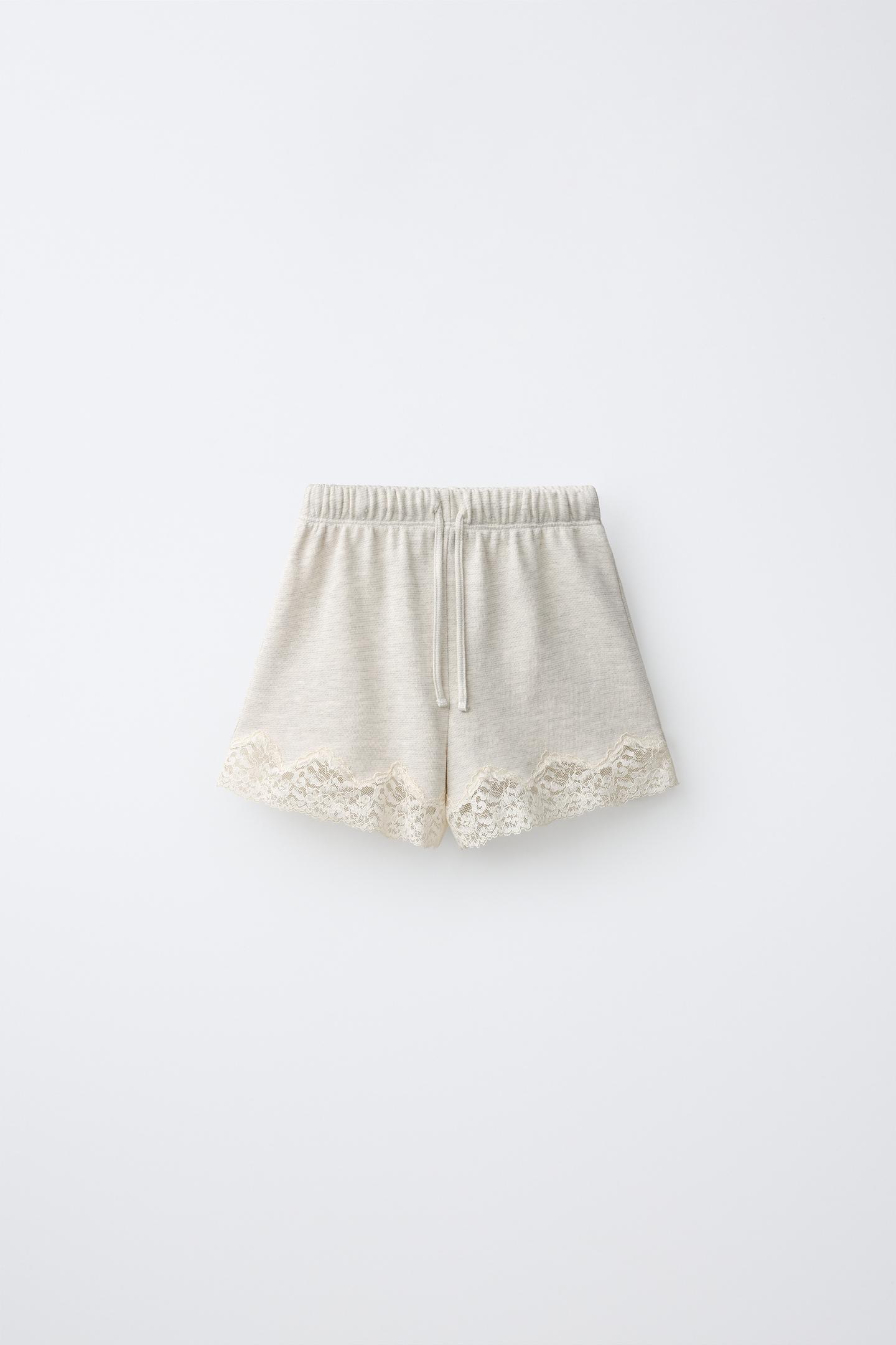 Детские шорты Zara Lace Plush, цвет: Бежевый меланжевый
