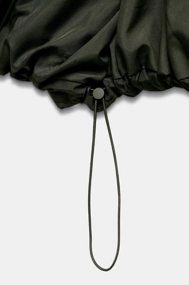 ANORAK COURT À CAPUCHE DÉPERLANT COUPE-VENT - Kaki de Zara - Image 7