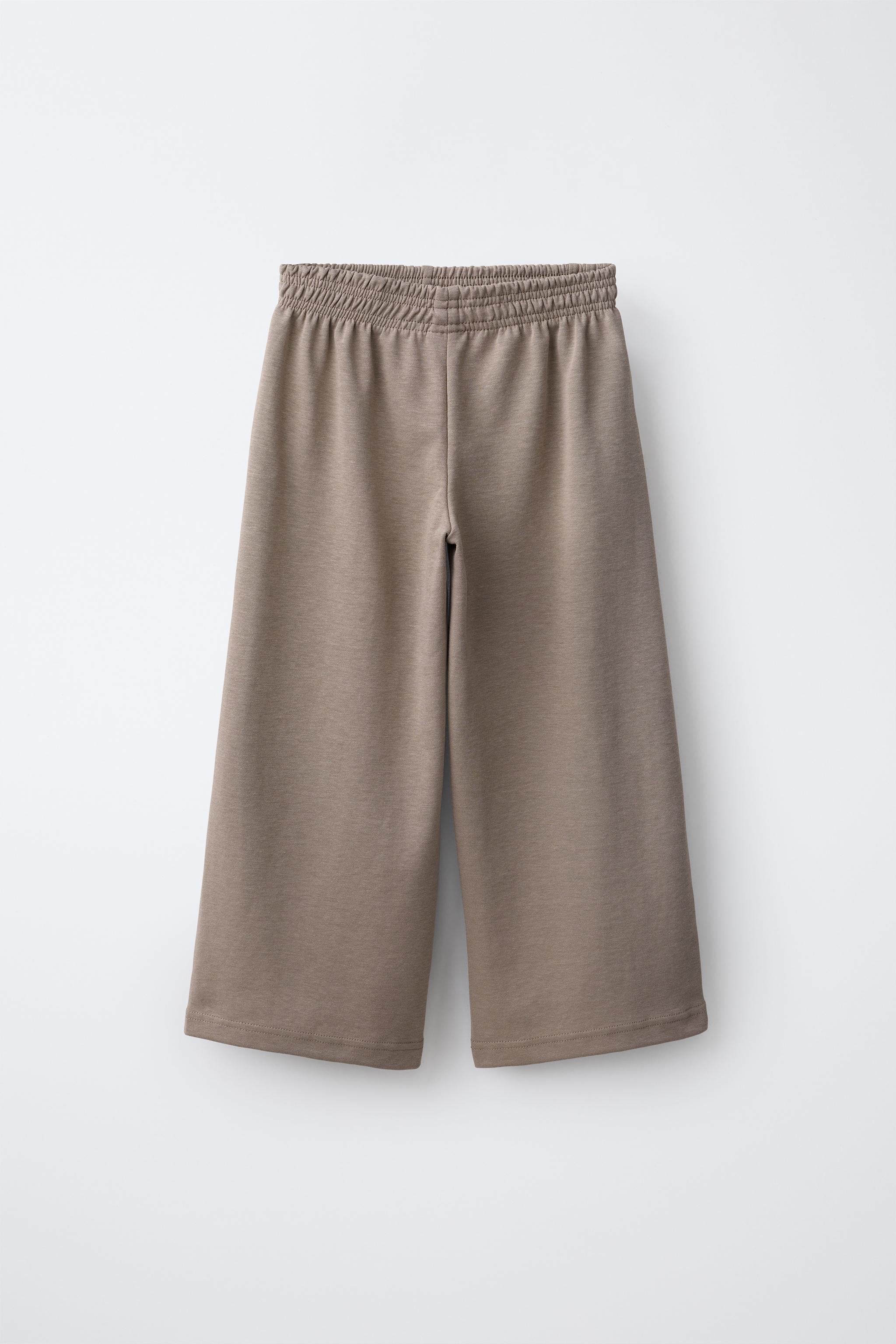 INTERLOCK DOUBLE SWEATSHIRT AND WIDE-LEG PANTS SET