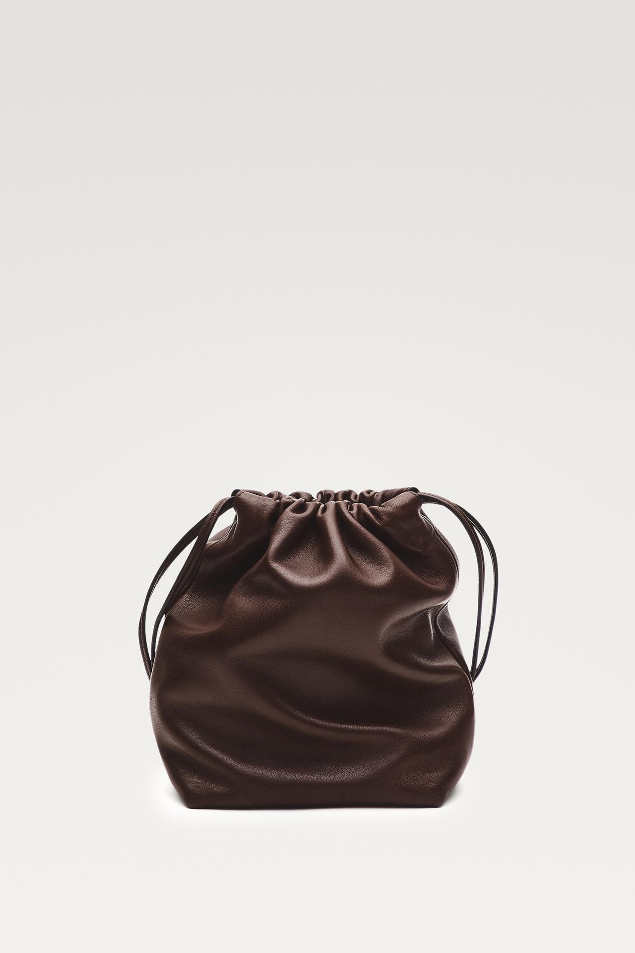 Nappa leather bucket bag — Chocolate