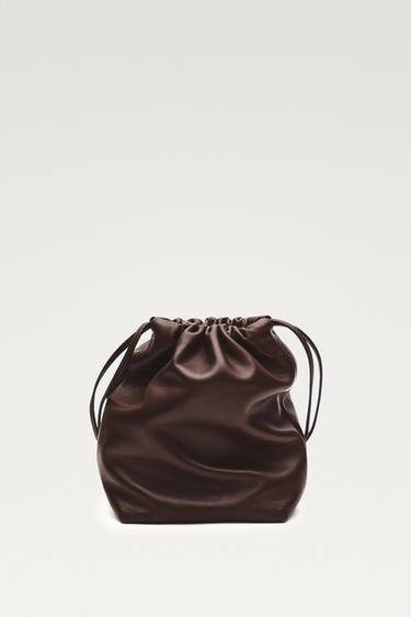 Nappa leather bucket bag — Chocolate 2