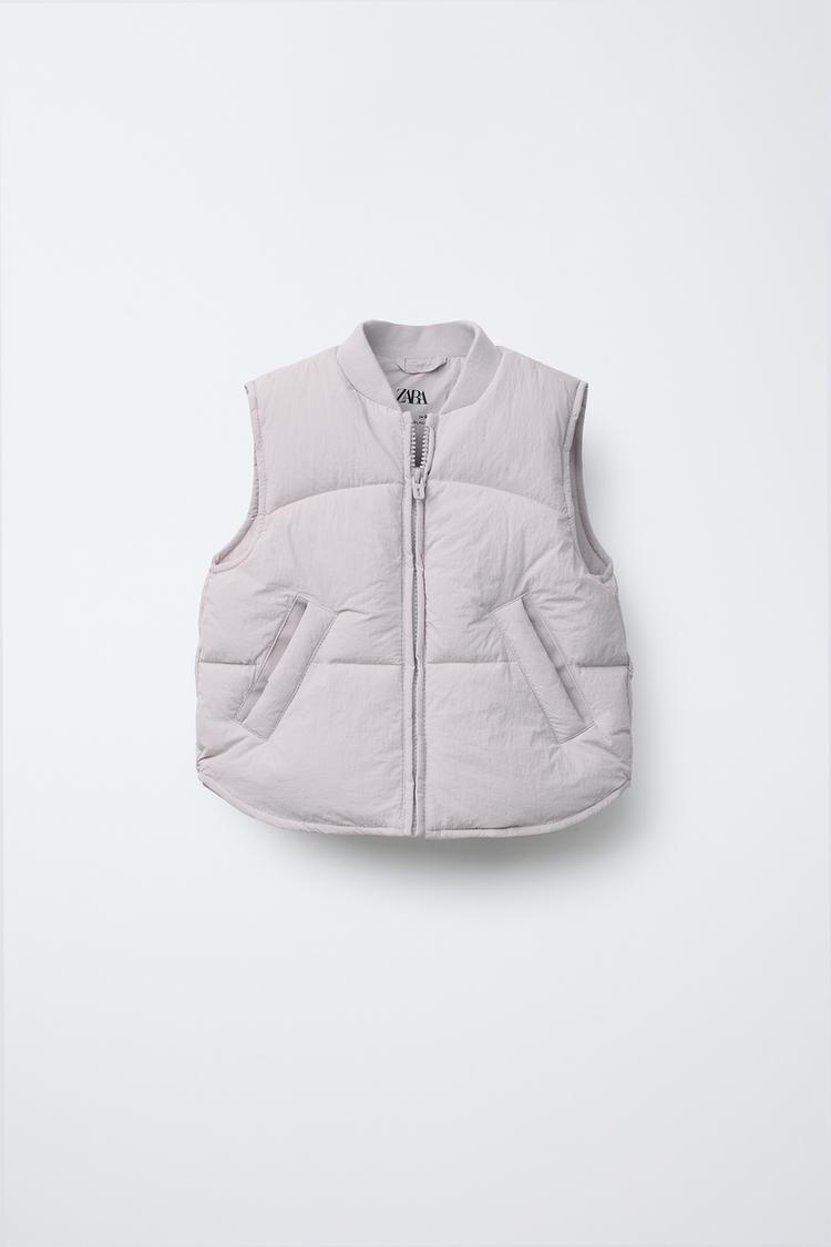 Gilet Doudoune Sans Manche MatelassÃ© Zara DOUDOUNE SANS MANCHES REMBOURRÉE  ET IMPERMÉABLE Pierre ZARA