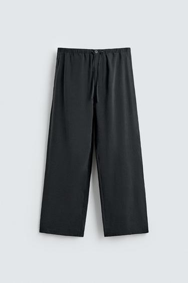 RELAXED FIT FLOWING TROUSERS - Black by Zara