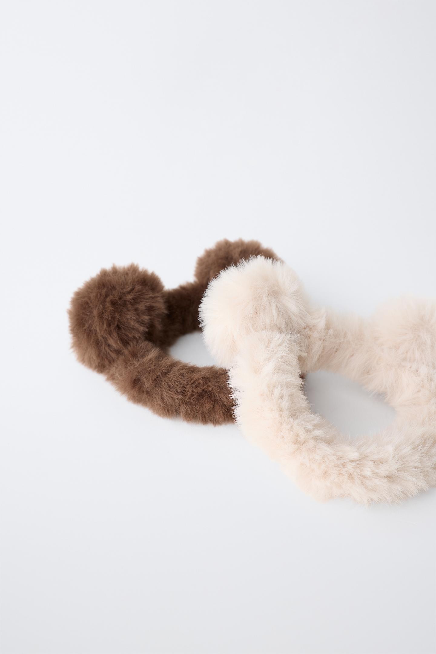 Детские аксессуары для волос Zara 2-PACK Ear Scrunchies, цвет: Серо-коричневый коричневый — фото 3