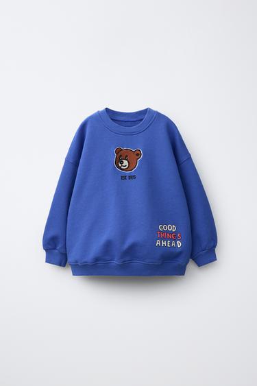 BEAR PATCH SWEATSHIRT - Bluish by Zara - Image 0