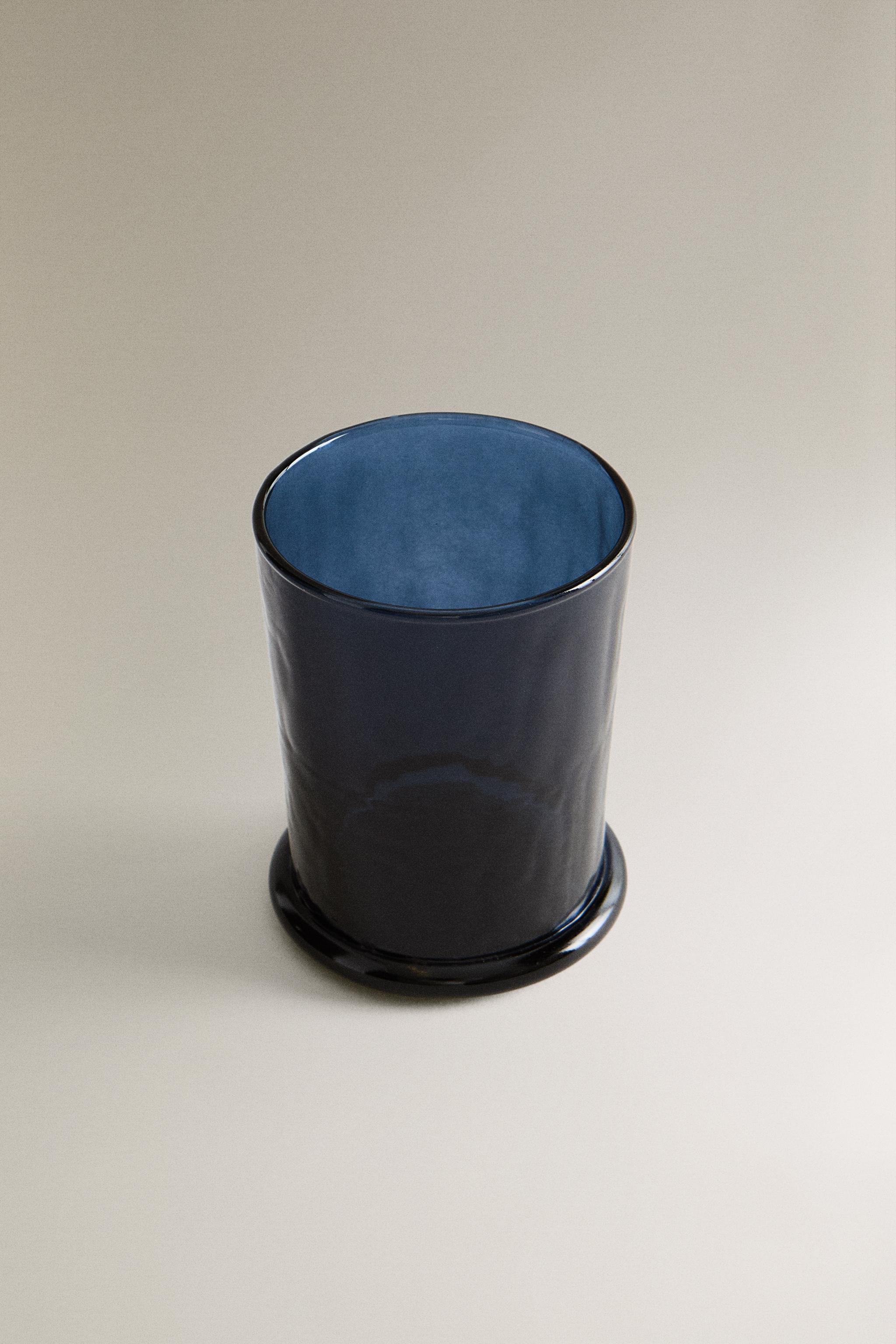 PORTE-BROSSES À DENTS BLEU VERRE RECYCLABLE