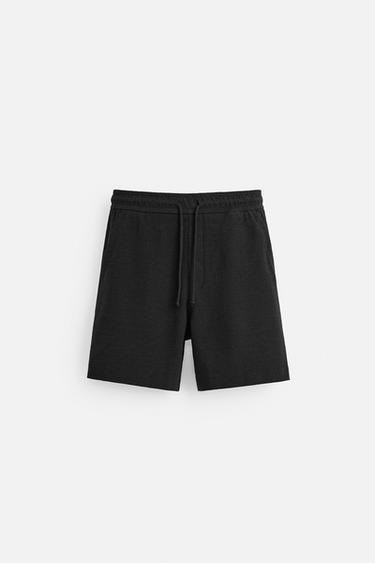 ШОРТЫ-ДЖОГГЕРЫ ИЗ РЕЛЬЕФНОЙ ТКАНИ — ЧЕРНЫЙ от Zara
