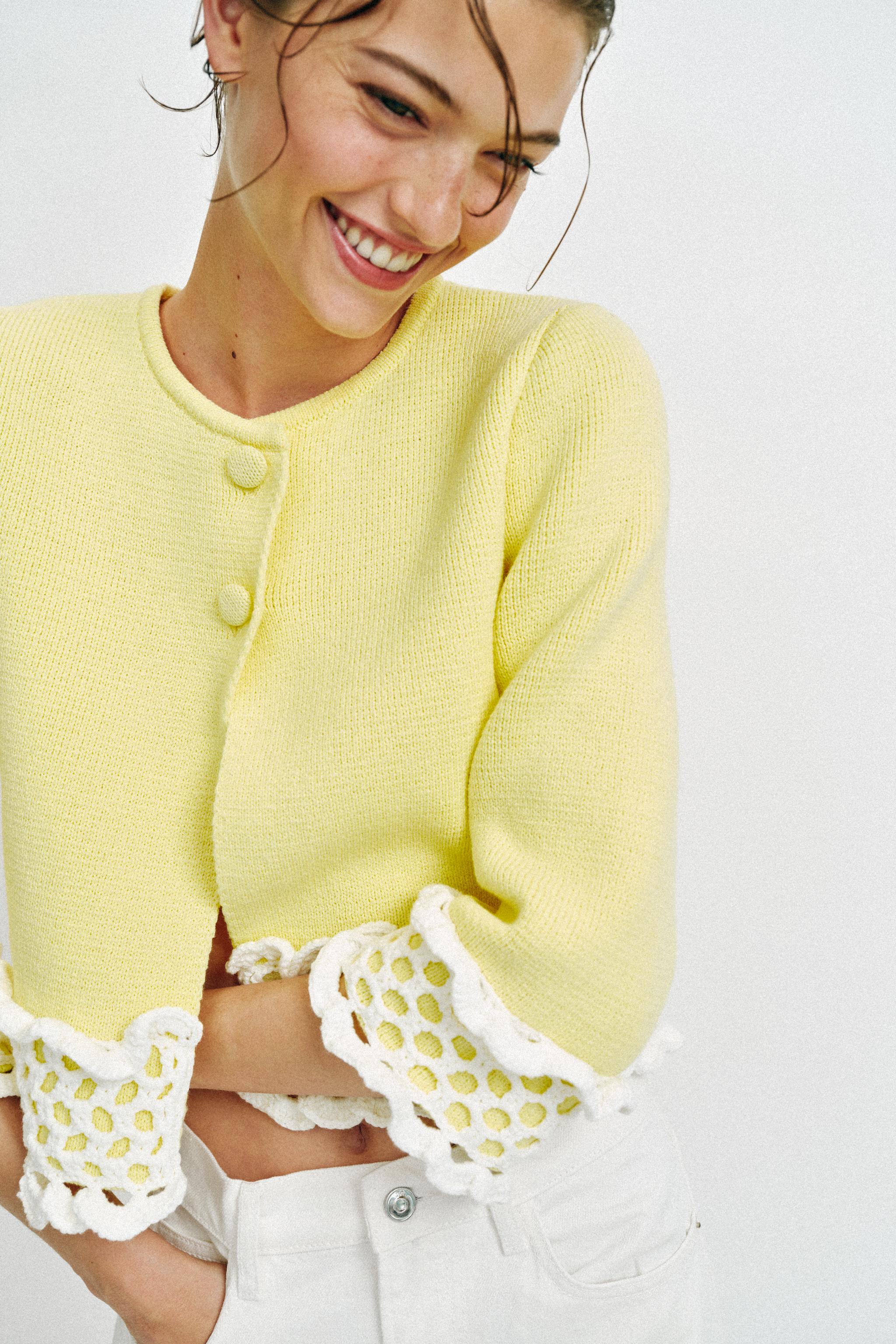 COMBINATION CROCHET KNIT JACKET