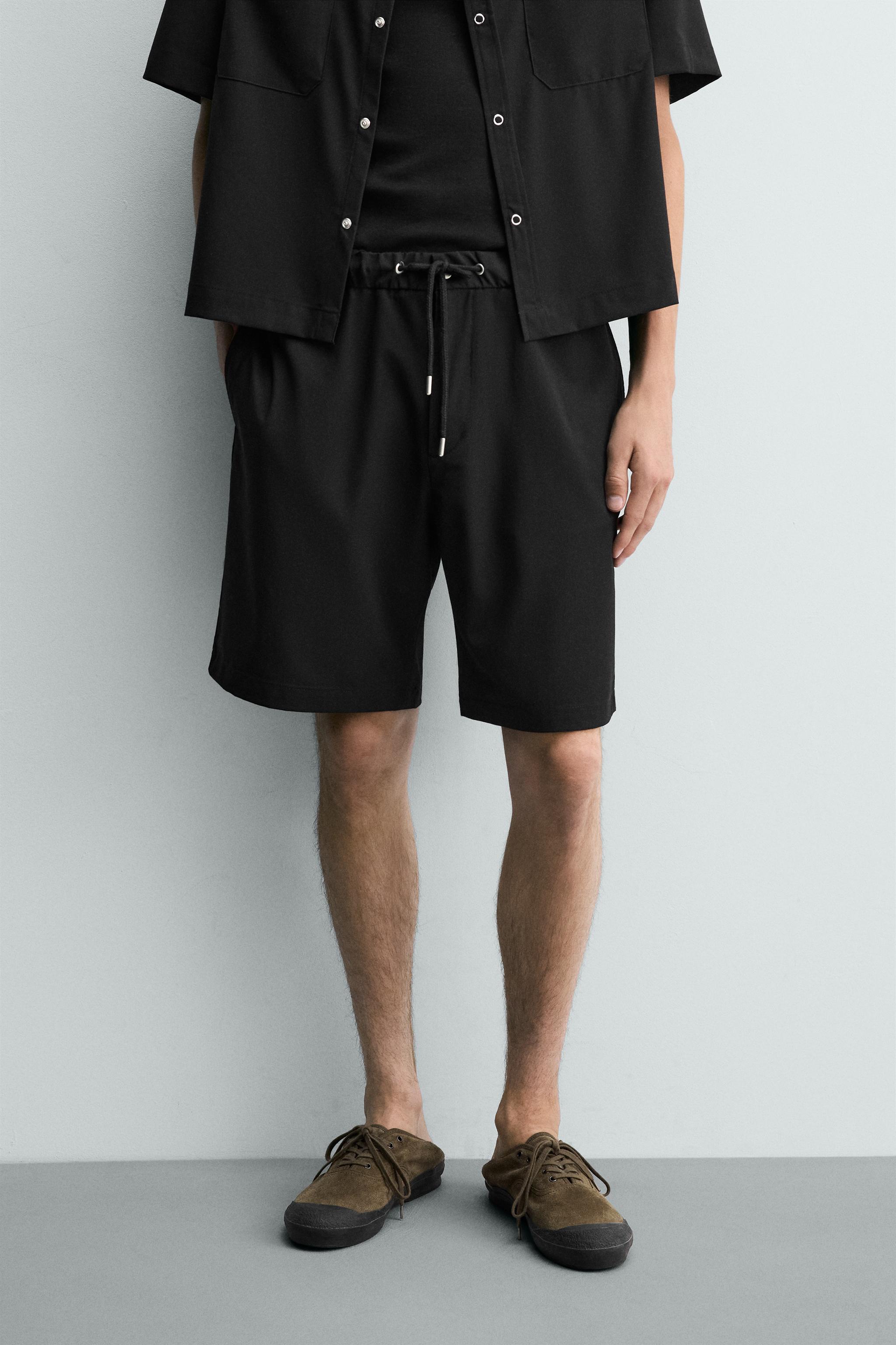 RELAXED FIT TECHNICAL SHORTS - Blue | ZARA United States