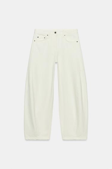 JEAN ZW COLLECTION BALLOON TAILLE MOYENNE - Blanc cassé de Zara - Image 4