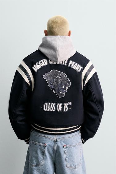 Zara CHAMPION ® X ZARA PADDED BOMBER JACKET - Navy blue