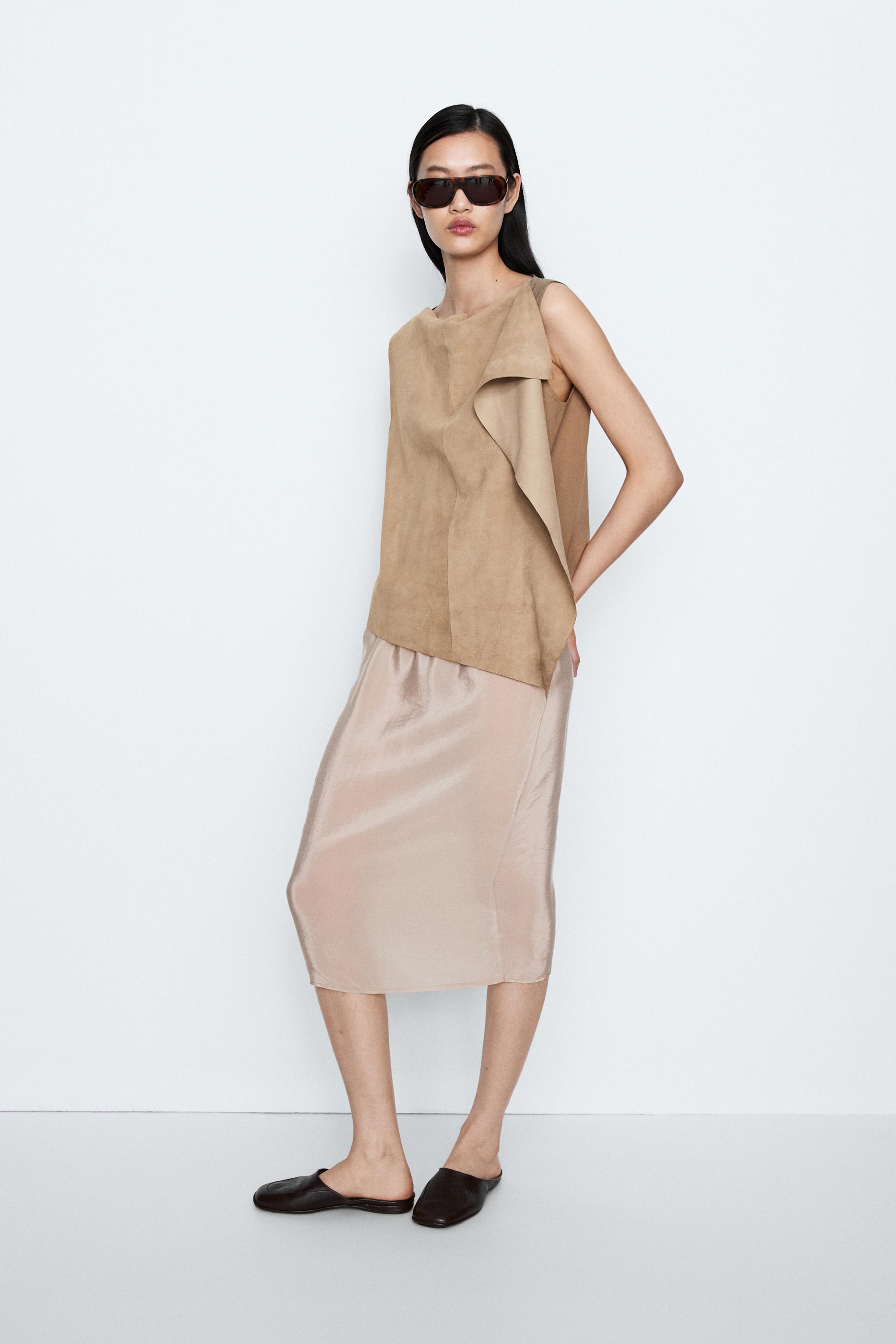 Asymmetric suede top - STUDIO