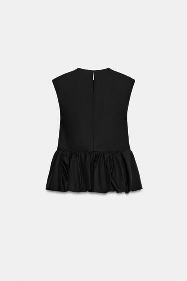 TOP PEPLUM SANS MANCHES ZW COLLECTION - Noir de Zara - Image 6