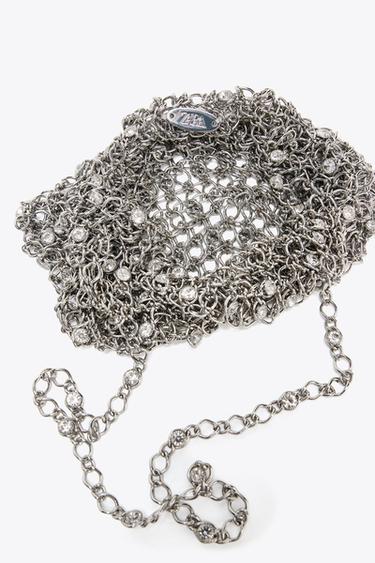 MINI BEADED BUCKET BAG - Silver by Zara - Image 3