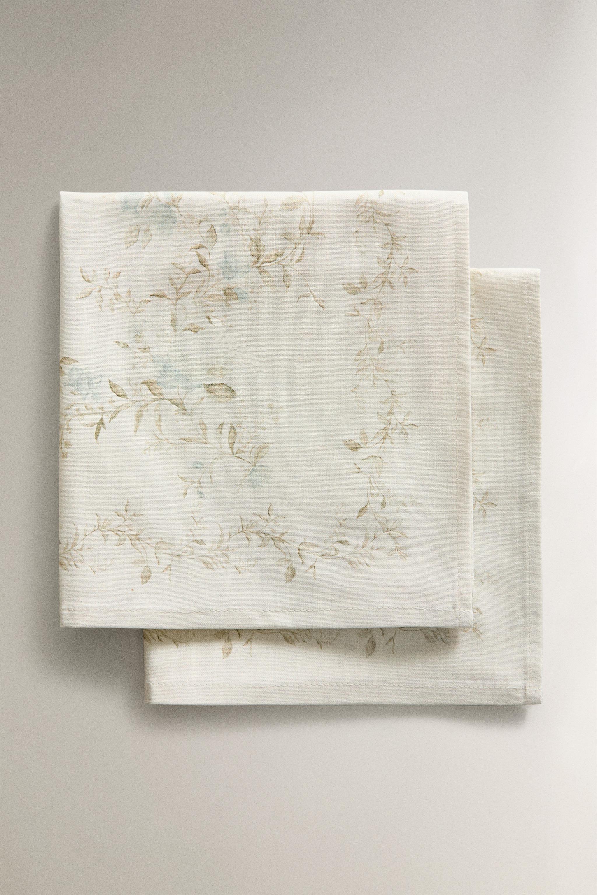 SERVIETTES DE TABLE IMPRIMÉ VÉGÉTAL (LOT DE 2)