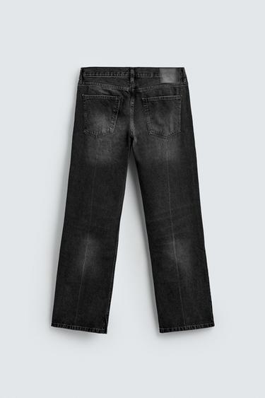 FLARE FIT JEANS WITH SPLIT HEM - Charcoal by Zara - Image 8