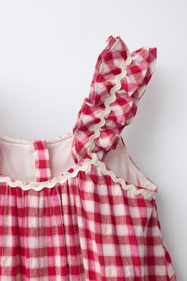 COMBI-SHORT À CARREAUX ONDULÉE - Rose / Blanc de Zara - Image 3