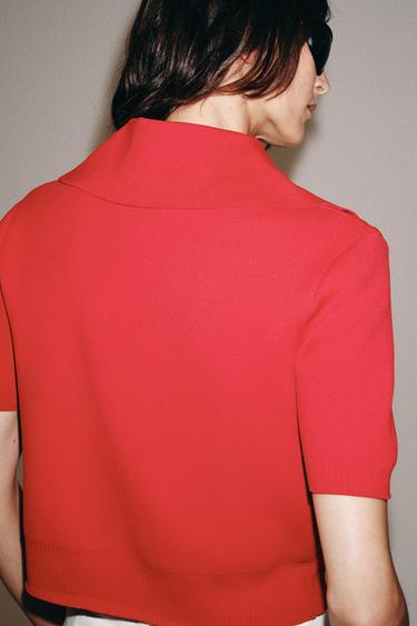 CARDIGAN WITH ZIP - Red by Zara - Image 2