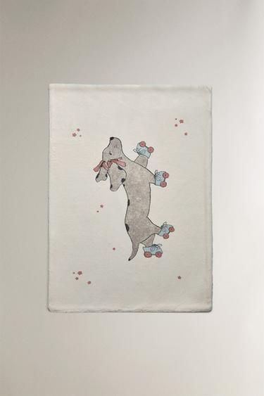 PLAID ENFANT DOUX CHIEN PATINEUR - Rose pastel de Zara - Image 0
