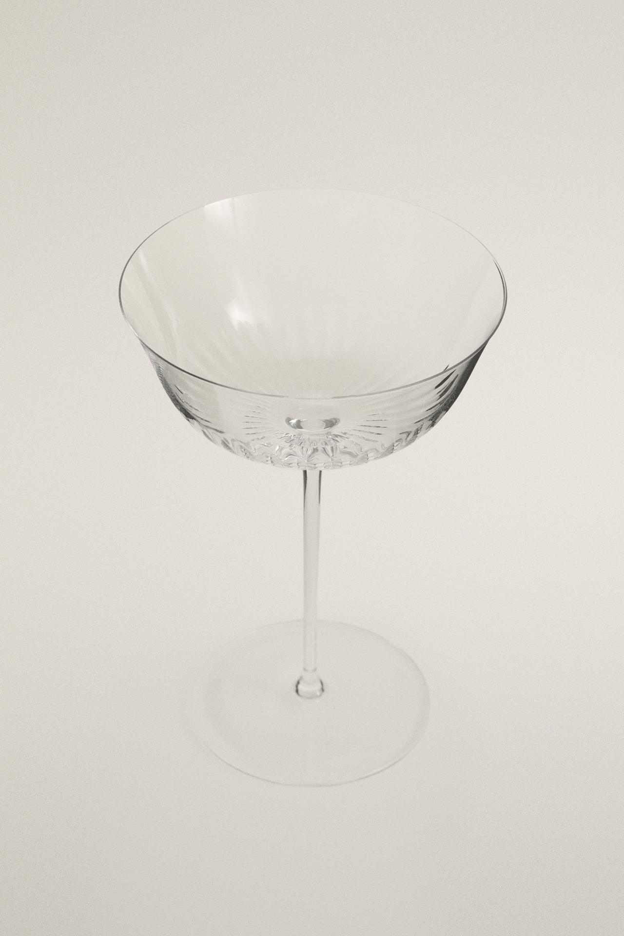 COCKTAIL GLASS WITH LINES — Transparent