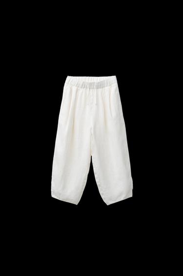 Zara 100% LINEN BAGGY PANTS - Light beige - Image 0