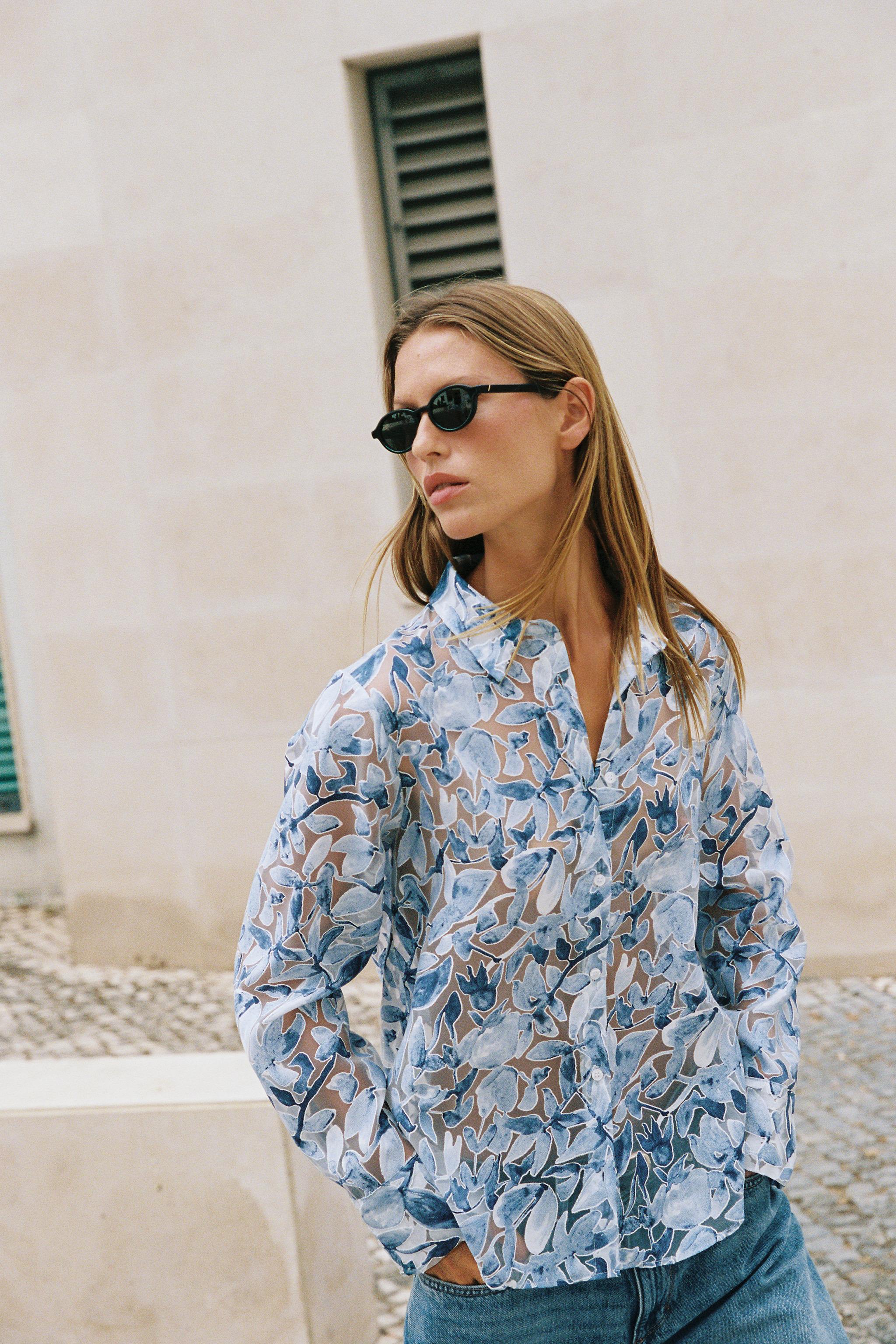 FLORAL PRINT MIXED SHIRT