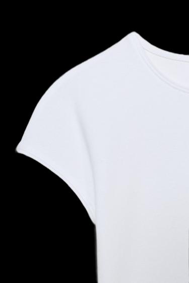 CROPPED SHORT SLEEVE T-SHIRT - White by Zara