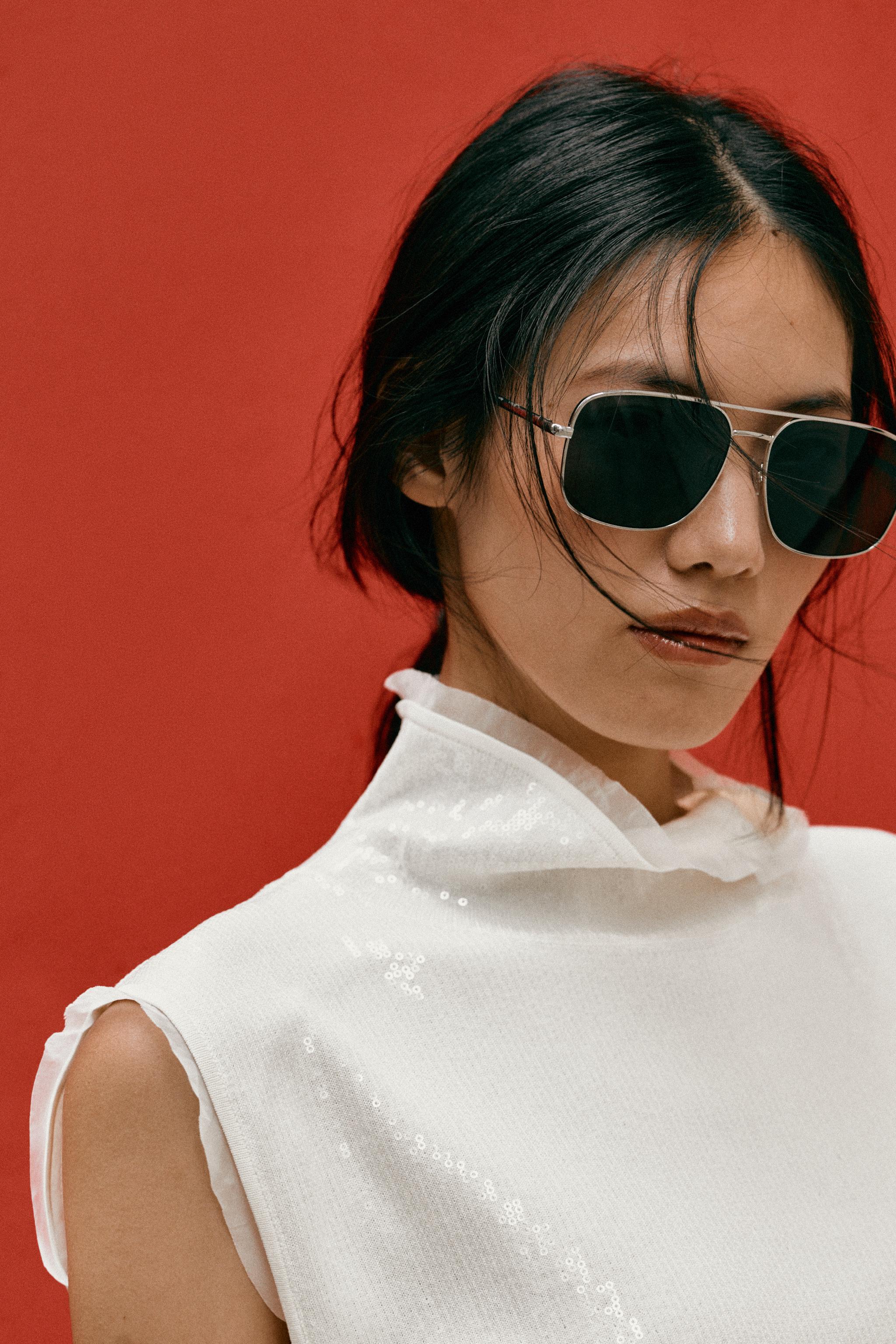 TOP EN MAILLE À PAILLETTES