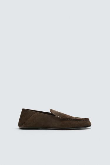 Zara LIMITED EDITION LEATHER LOAFERS - Brown