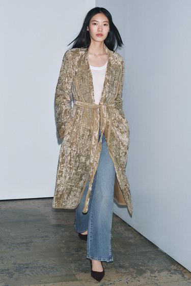 ΚΙΜΟΝΟ ΒΕΛΟΥΔΟ ΚΕΝΤΗΤΟ ZW COLLECTION LIMITED EDITION - Ώχρα του Zara