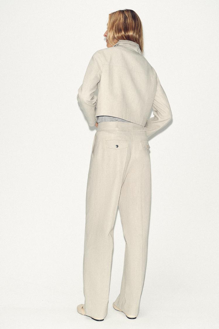 TOPSTITCHED STRAIGHT LEG PANTS