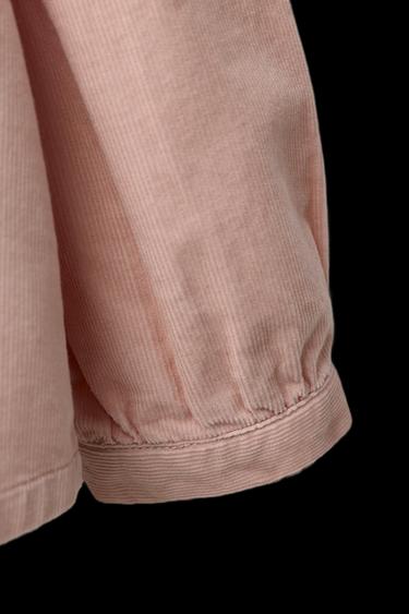 KORDHEMD MIT BUBIKRAGEN UND STICKEREI - Mittelrosa von Zara