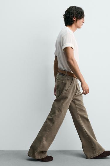 JEAN CHINO WIDE FLARE FIT - Ocre de Zara - Image 4