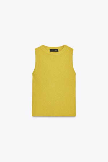 TOP بيزك محاك - فستقي فاتح الخاص بـ Zara