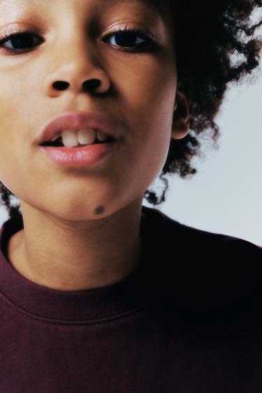 FLEECE JOGGING T-SHIRT - Burgundy by Zara