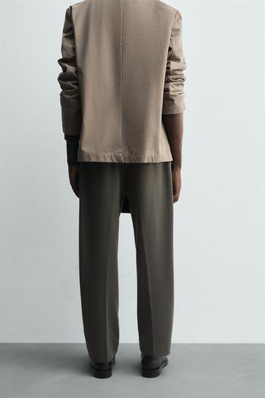 PANTALON FLUIDE COUPE DROITE - Kaki foncé de Zara - Image 2