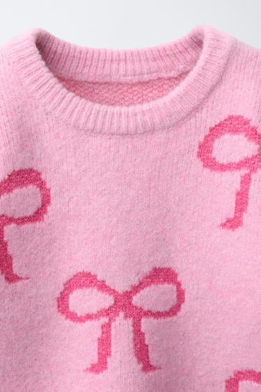 SWEATER DE MALHA COM LAÇOS - Rosa da Zara