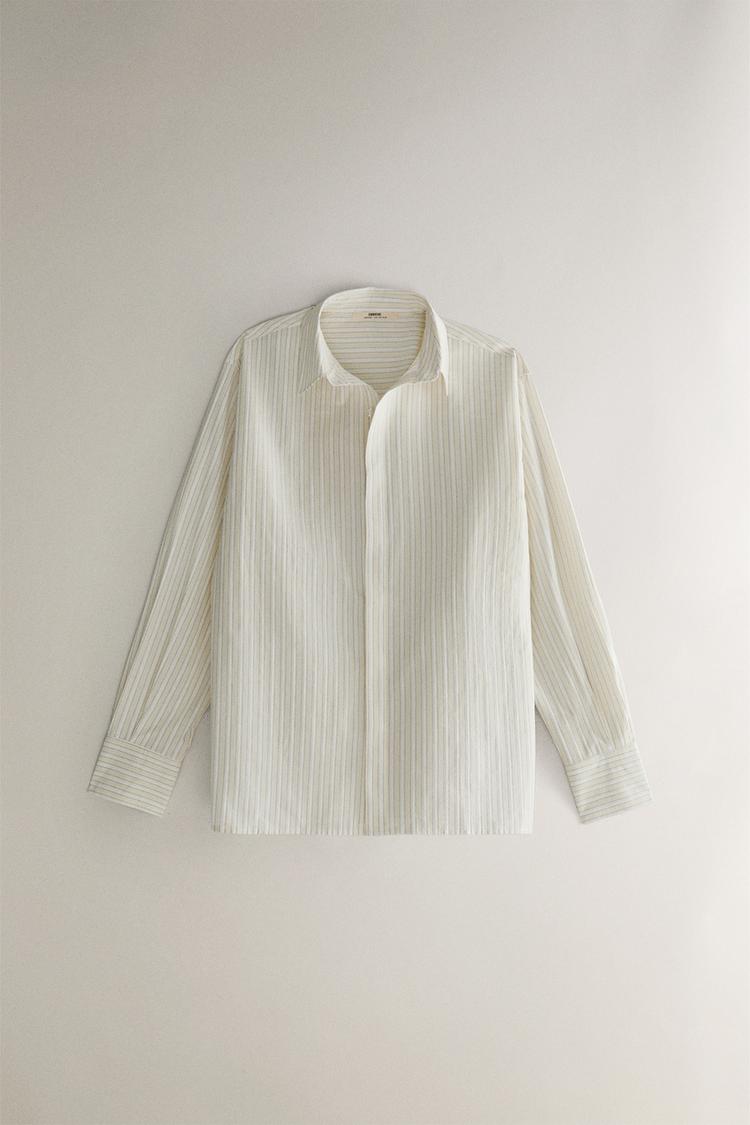 CAMICIA A RIGHE Écru ZARA Italia Italy