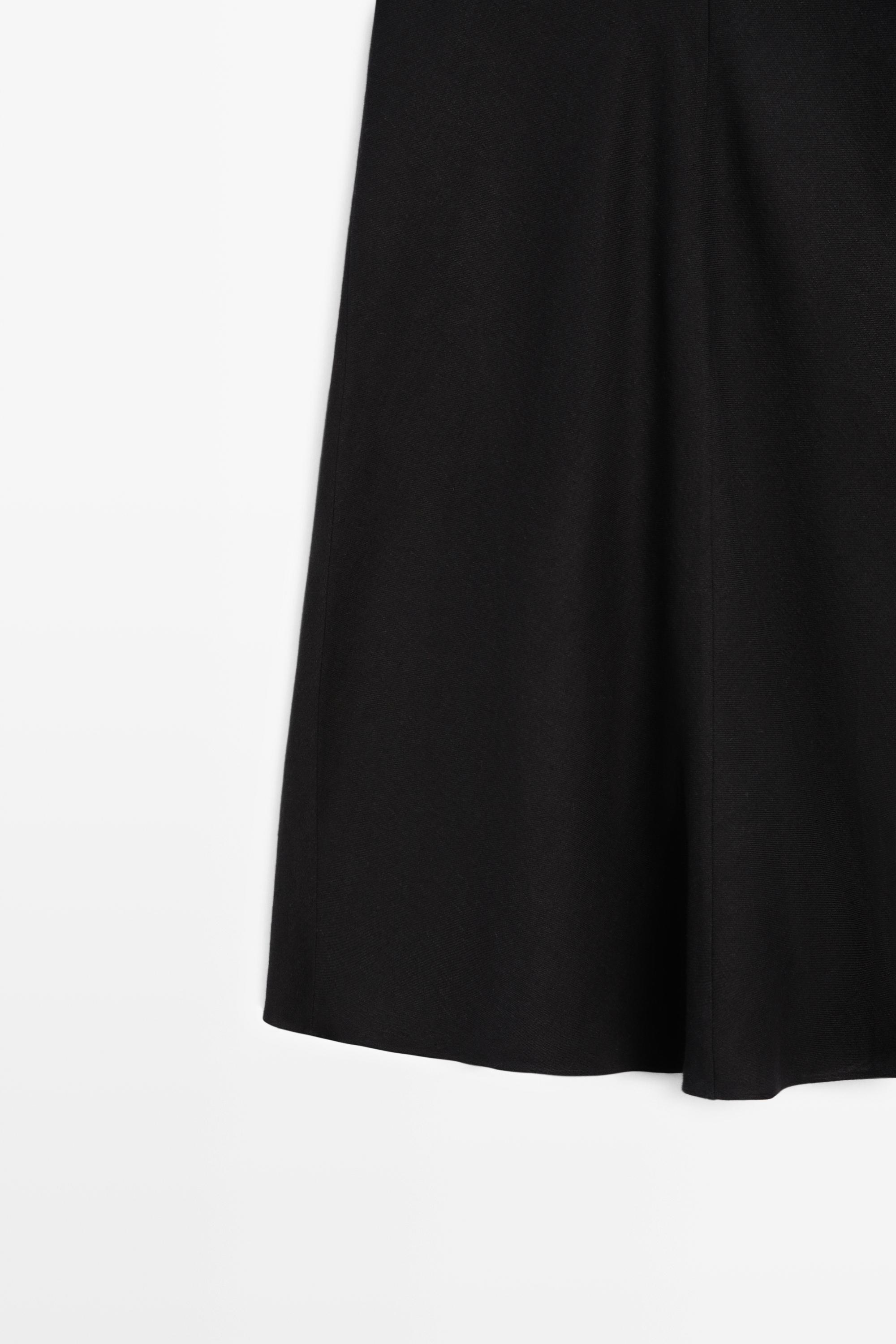 Straight linen midi skirt