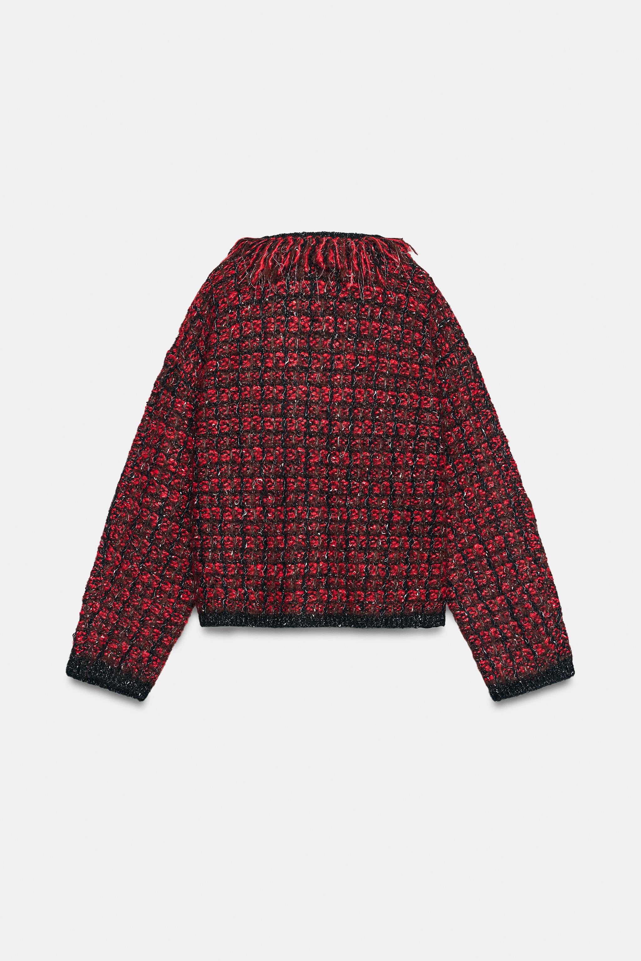 GILET EN MAILLE STRUCTURÉE À FRANGES