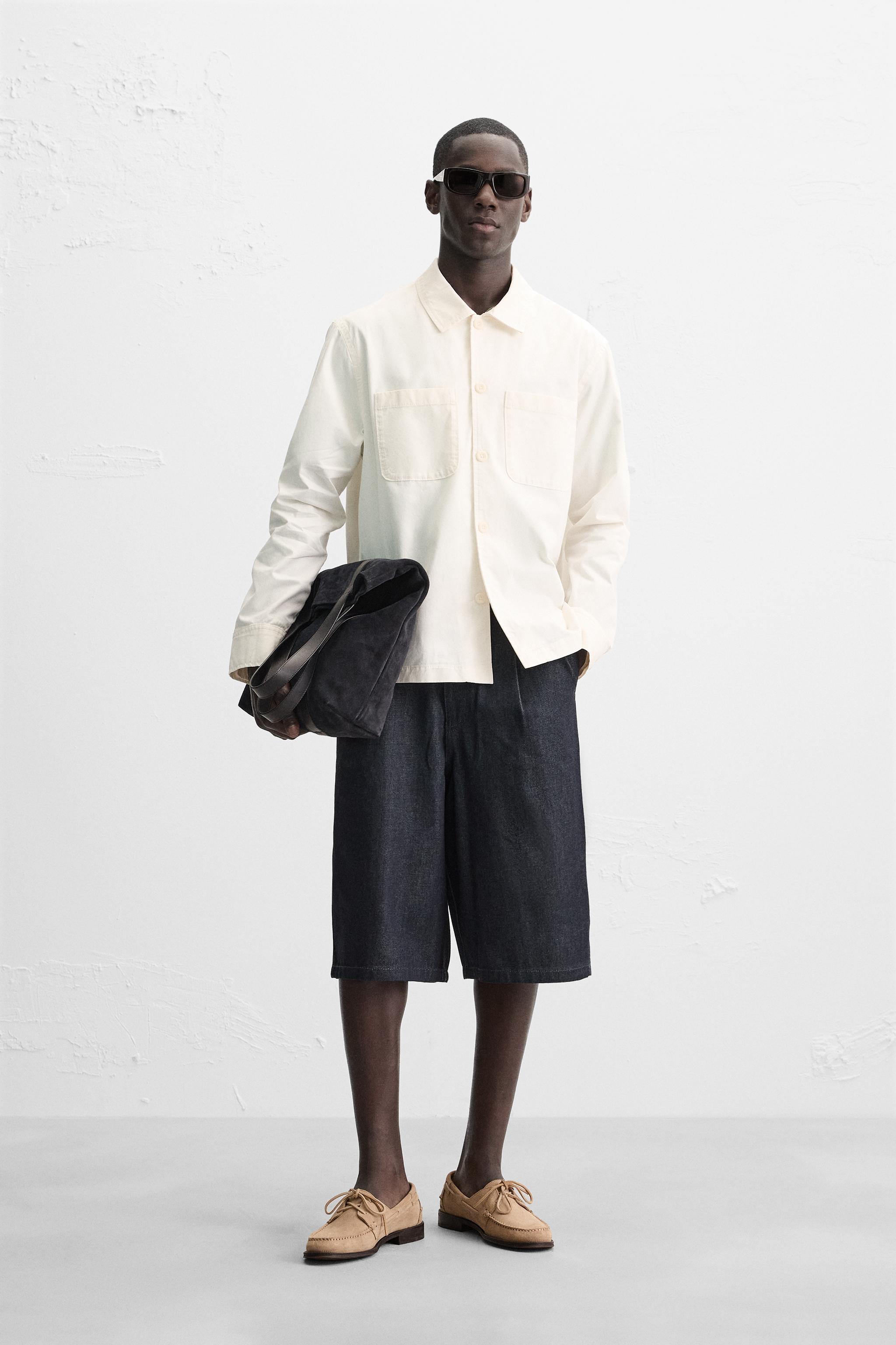 レギュラーフィットシャツジャケット - エクリュ | ZARA Japan