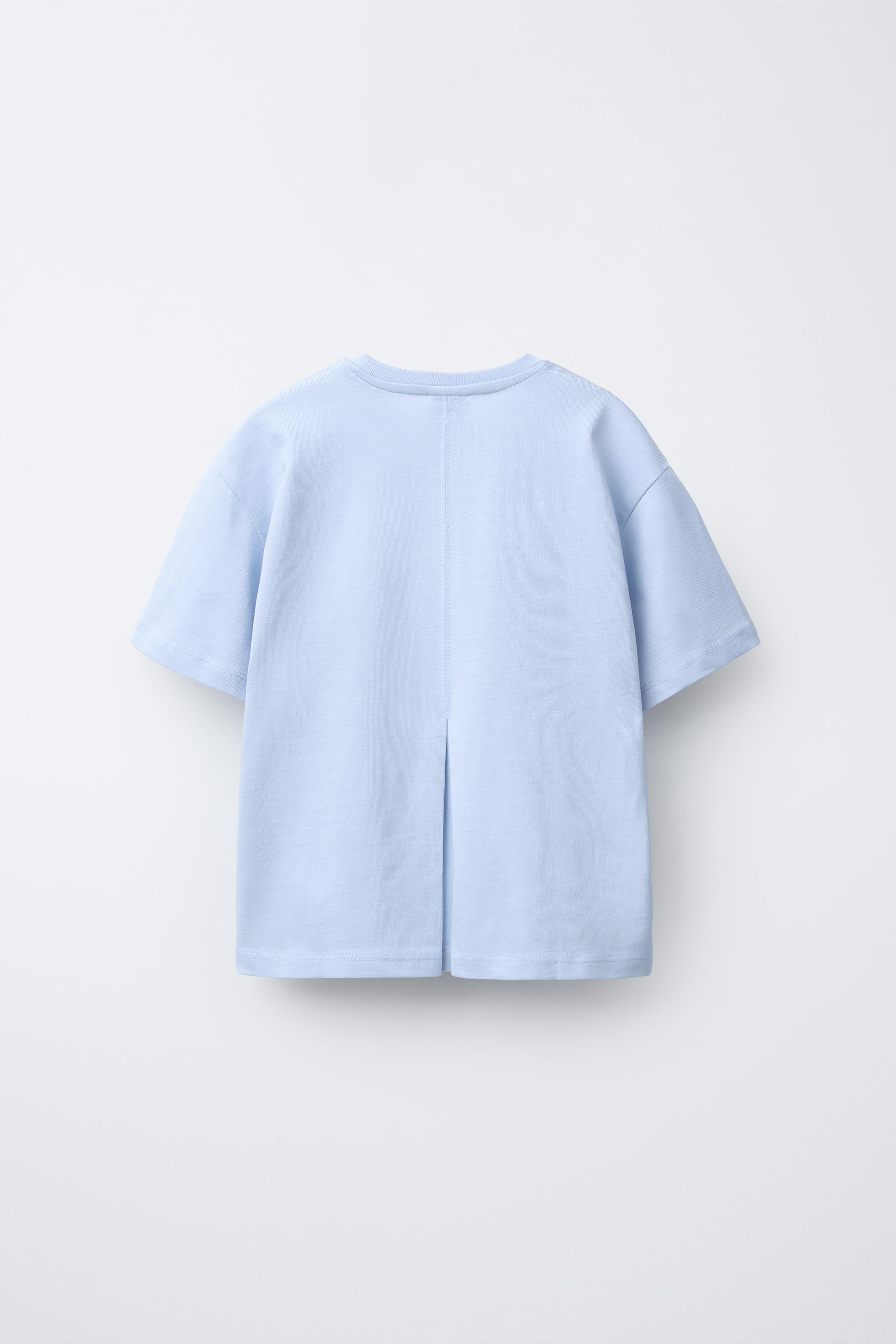 FLORAL T-SHIRT WITH BEADED APPLIQUÉS - Blue | ZARA South Africa