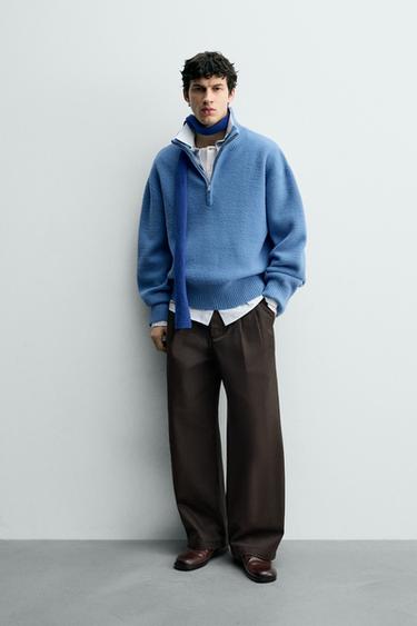 JERSEY TEXTURA BOXY FIT - Azul de Zara - Imagen 0